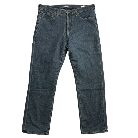 Lands' End Men's 40x32 Straight Leg Denim Jeans Flannel Plaid Lined - Picture 2 of 7